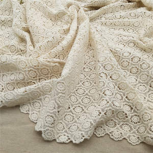 Alta calidad 100% algodón blanco Floral bordado ecológico guipur tela de encaje soluble en agua para telas y textiles para el hogar - Product Image 6