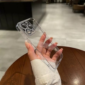 Custodia per telefono PC galvanica di nuova moda per <span class=keywords><strong>iPhone</strong></span> 14 <span class=keywords><strong>13</strong></span> 12 <span class=keywords><strong>Pro</strong></span> Max 11 XS XR 8 7 <span class=keywords><strong>protezione</strong></span> per fotocamera con copertura trasparente - Product Image 1