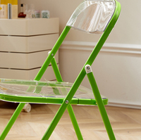 Chaise de salle à manger portable colorée, chaise en acrylique transparente pliable pour restaurant