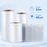 Rouleau de colonne d'air gonflable PA+PE 50m pour rembourrage et remplissage de vide, emballage protecteur pour cosmétiques