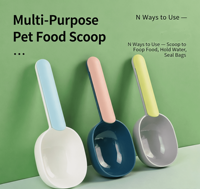 Cuillère doseuse pour aliments pour animaux de compagnie, étanche, en plastique, pour chien et chat, accessoires d'alimentation portables pour animaux de compagnie