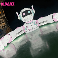 Robot LED gonflable de dessin animé pour la décoration de scène de festival de musique, ballon robot IA personnalisé pour la décoration d'activités en plein air