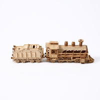 Rompecabezas 3D de Madera al por Mayor, Tren de Vapor, Modelo de Locomotora Vintage para Ensamblar