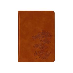 Elegant A5 Hardcover Bamboo Debossed Journal Thick Paper PU Leather with Gold Edge and Double Ribbon Gift - Product Image 1