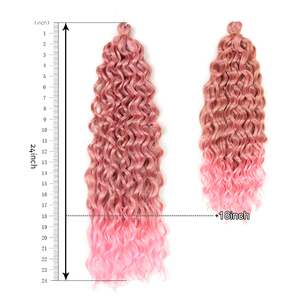 Capelli Ricci Stile Hawaii 24 Pollici, Trecce Crochet <span class=keywords><strong>Ocean</strong></span> Wave, Estensioni per Capelli Sintetiche in Fibra ad Alta Temperatura - Product Image 3
