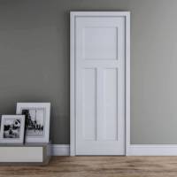 Apprêt blanc lisse porte intérieure de la chambre Panneaux de porte intérieure blancs modernes à vendre Portes intérieures en MDF peintes prémontées