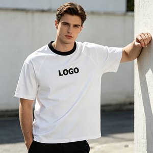 T-shirt homme 350 g/m², 100 % coton, tricoté, coupe ample, effet délavé, impression en relief, col rond. - Product Image 1