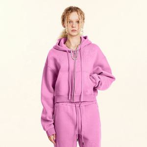 Felpa Corta con Cappuccio e Zip in Tinta Unita Vintage per Donna, Oversize, Vestibilità Ampia, Stile Streetwear Chic, Giacca Casual - Product Image 5