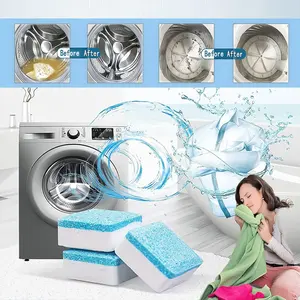 12 PCS Washing Machine Cleaner Tablet 15g Drum Washing Machine Effervescent Cleaning Detergent