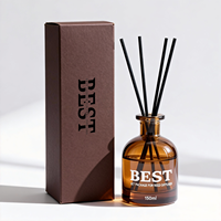Diffuseur d'aromathérapie de luxe pour voiture, en verre, avec bouchon en rotin, sans flamme, pour décoration intérieure