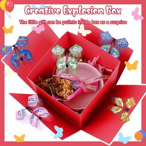 Boîte <span class=keywords><strong>cadeau</strong></span> personnalisée avec explosion de papillons volants, emballage <span class=keywords><strong>cadeau</strong></span> créatif pour anniversaire, mariage, Saint-Valentin - Product Image 6