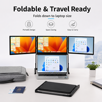 Extenseur d'écran portable pour ordinateur portable à 4 écrans, station de travail multi-écrans pour le bureau, le trading, les voyages d'affaires et la configuration de travail