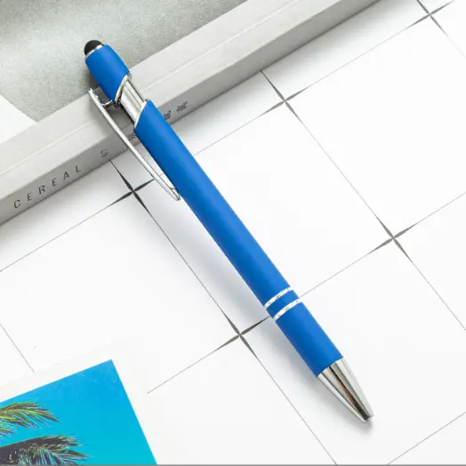 광고 기념품 중국 대량 제품 블루 블랙 잉크 맞춤형 금속 펜 사용자 정의 로고