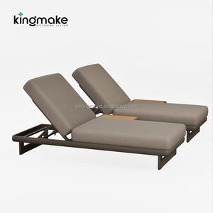Chaise longue <span class=keywords><strong>de</strong></span> plage <span class=keywords><strong>haut</strong></span> <span class=keywords><strong>de</strong></span> <span class=keywords><strong>gamme</strong></span> en <span class=keywords><strong>aluminium</strong></span> réglable avec table d'appoint pour piscine et spa - Product Image 2