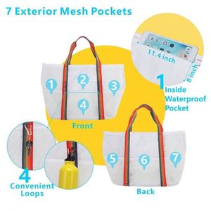 Multi-pockets Waterproof Mesh Single Shoulder <b>Shower</b> <b>Bag</b> Summer Travel Portable Beach Tote <b>Bag</b> with Custom Logo Promotional - Product Image 2