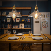 Lampu Gantung LED Vintage Gaya Farmhouse WELLIN WBL200 Kaca Warna Putih Hangat Perunggu E27 Dekorasi Rumah Garansi 3 Tahun