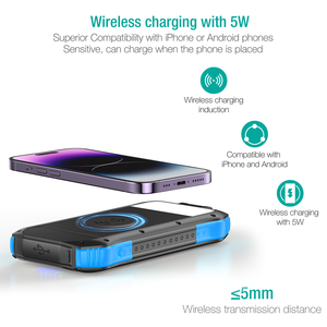 Nuevo producto 2025 OEM logo Teléfono móvil Paquete de batería de respaldo Cargador Portátil 16000mAh Bancos de energía solar inalámbricos de alta capacidad - Product Image 6