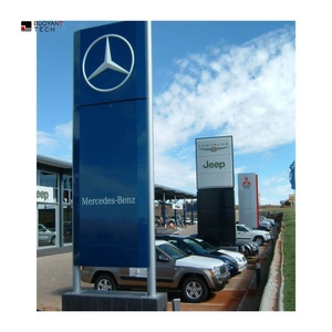 Outdoor Wayfinding Exterior Sign Board Free Standing Auto Shop logo <b>Illuminated</b> Advertising Car Wash Pylon Sign - Product Image 2
