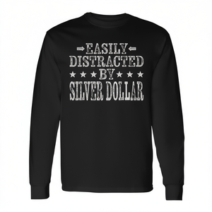 Camiseta de manga larga con estampado de Silver Dollar, fácilmente te desprende la atención, regalo para coleccionistas - Product Image 2