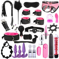 26-teiliges Sexy Lingerie-Set mit Perlen-Nippelklemmen, Handschellen, Peitsche, Seil, Anal-Vibrator, Bondage-Kit für Paare-Sexspiele