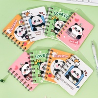 Carnet de notes mini INS Panda dessin animé à spirale, mignon et portable, format A7, avec texte inspirant, idéal pour les étudiants
