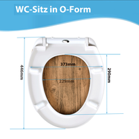 Siège de toilette imprimé sur 3 côtés, couvercle de toilette à fermeture douce avec charnières à dégagement rapide, siège de toilette décoratif en forme de O pour salle de bain