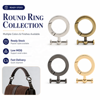 360 °   Boucle rotative en métal à ressort rond avec structure de barre transversale inférieure en forme de T pour connecteurs de quincaillerie pour animaux de compagnie et sacs.