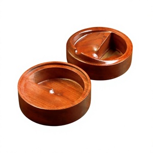 Cenicero de Escritorio de Madera, Diseño Redondo Minimalista, Acabado en Madera Natural para Uso Doméstico - Product Image 5