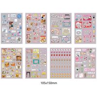 Autocollants décoratifs Kawaii non répétés, 52 pièces, série ours trèfle à quatre feuilles, paillettes Y2K
