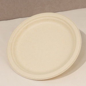 Plateau jetable biodégradable rond <span class=keywords><strong>en</strong></span> bagasse de canne à sucre et fibre de <span class=keywords><strong>bambou</strong></span>, <span class=keywords><strong>en</strong></span> pulpe de papier, étanche, pour l'emballage alimentaire <span class=keywords><strong>en</strong></span> camping - Product Image 3