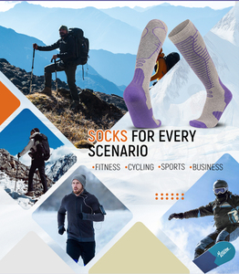<span class=keywords><strong>Chaussettes</strong></span> hautes pour hommes et femmes, en tricot, écologiques, respirantes, à séchage rapide, antidérapantes, pour la randonnée en plein air, le <span class=keywords><strong>ski</strong></span>, logo personnalisé - Product Image 2