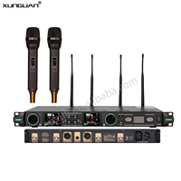 Microphone sans fil à tube électronique haute fidélité M-9602 2 canaux, 9 préréglages EQ, réglage SQ à 6 niveaux avec écran TFT HD
