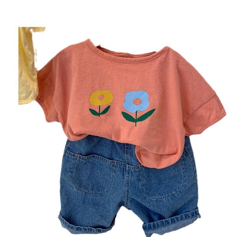 Ins Korean Version Of Children's Spring And Summer New Boys Girls Fashion Chic Pocket Loose Pp Denim Casual Cropped Pants