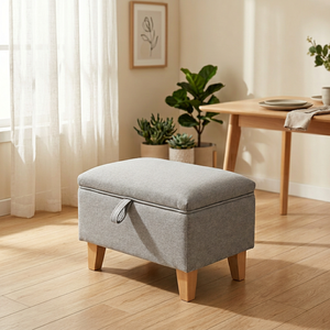<span class=keywords><strong>Sgabello</strong></span> da Cocktail in Tessuto Grigio Scuro 49x49x35cm, Design Moderno ed Elegante, Comodo Pouf Pieghevole e Regolabile in <span class=keywords><strong>Altezza</strong></span> per Appartamenti - Product Image 3