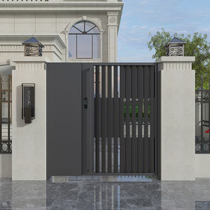 Porte manuelle double en alliage d'aluminium, fer forgé et acier inoxydable, garantie 3 ans, pour villa, cour, jardin extérieur, style postmoderne - Product Image 1