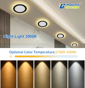 14 pulgadas 5CCT Dimmable 27W Panel de luz delgada Luz de <span class=keywords><strong>techo</strong></span> de montaje empotrado con 2000K 3000K RGB Luz nocturna para el mercado de Canadá y EE. UU. - Product Image 5