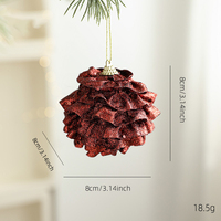 Ensemble de boules de Noël de 8 cm, couleur café brun rouge, ornements de luxe, paillettes, perles, sequins, décoration d'arbre de Noël, décoration de fête, décoration de la maison