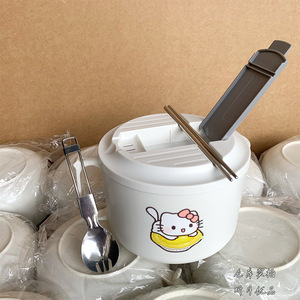 Tazón de Fideos Instantáneos Hello Kitty con Tapa, Drenable y Resistente al Calor para Uso Doméstico - Product Image 2
