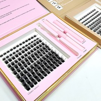Cils Individuels en Gros, Pré-découpés Segmentés en Bouquets, Kit Extension de Cils DIY