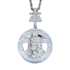 จี้เพชรทรงกลมเจียระไนแบบบริลเลียนท์ VVS มอยส์ซาไนต์ ชุบทองคำขาว 925 ประดับเพชรแบบกรงเล็บ ได้รับการรับรองจาก GRA สไตล์ฮิปฮอปสุดหรู - Product Image 1