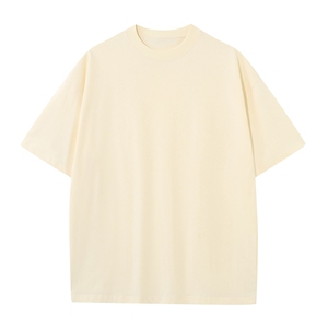 Unisex Heavyweight 100% Cotton Knitted Fabric Regular Fit Drop Shoulder Short Sleeve T-shirt Wholesale Custom DTG Streetwear Men - Product Image 6
