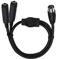 MIDI 5Pin mâle vers double DC 6.35mm 1/4 "TS/TRS femelle adaptateur DIN5P câble Audio appareils stéréo avec connecteurs Din 5 1m
