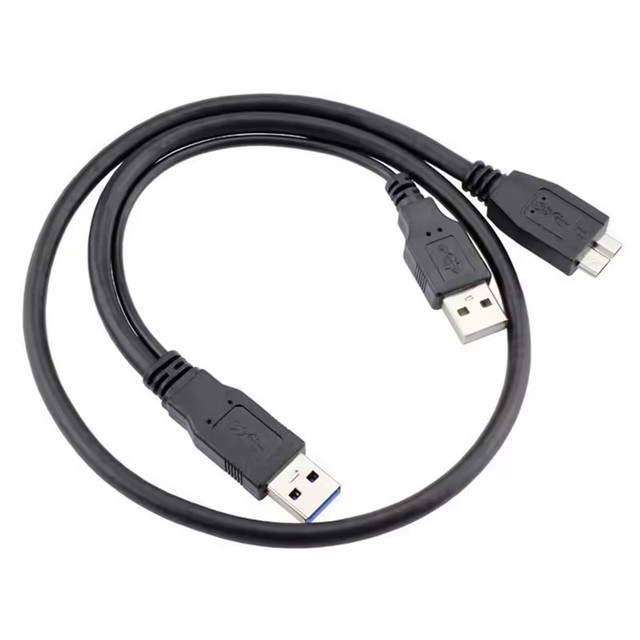 New USB 3.0 A Y USB 2.0 Male to Micro B Data Cable, With Power Supply For Mobile Hard Disk, Mobile Hard Disk SSD Cable Adapter