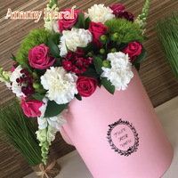 AM-GPA72 Ammy Wholesale, boîte d'emballage pour fleurs 3 en 1, grande boîte ronde en carton, ensemble de trois boîtes rondes vides pour fleurs