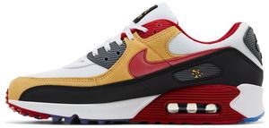 Nike <span class=keywords><strong>Air</strong></span> <span class=keywords><strong>Max</strong></span> <span class=keywords><strong>90</strong></span> San Francisco 49ers Chaussures de course unisexes Tige en mesh Semelle extérieure en caoutchouc Semelle intermédiaire en EVA Printemps - Product Image 1