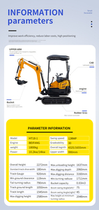 <span class=keywords><strong>Mini</strong></span>-excavatrice à chenilles de 1 tonne à <span class=keywords><strong>prix</strong></span> abordable pour le terrassement domestique et de jardin - Product Image 2