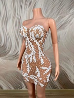 Robe mini moulante à découpes et strass pour femme, sexy, pour soirée en boîte de nuit, danse, scène, été, nouveauté