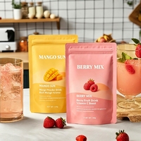 Sachets personnalisés en PE de qualité alimentaire avec fermeture éclair pour bonbons aux fruits lyophilisés (ananas, pêche, fraise, citron, mangue)