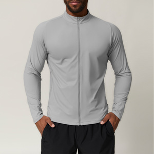 <b>Men's</b> Stand Collar Sports <b>Jacket</b> Solid Color Polyester Wadding <b>Warm</b> Outdoor Casual Fitness Wear - Product Image 1