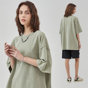 Logotipo personalizado lavado ácido Vintage 100% algodón 275GSM Streetwear gráfico camiseta Unisex ropa de punto de peso pesado - Product Image 5